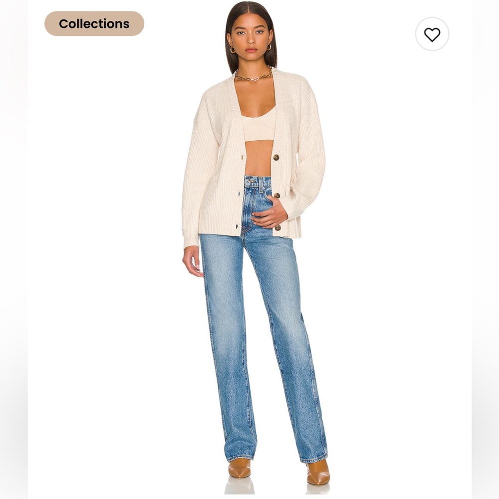 GRLFRND High-Rise Straight Leg Jeans in Light Blue Wash